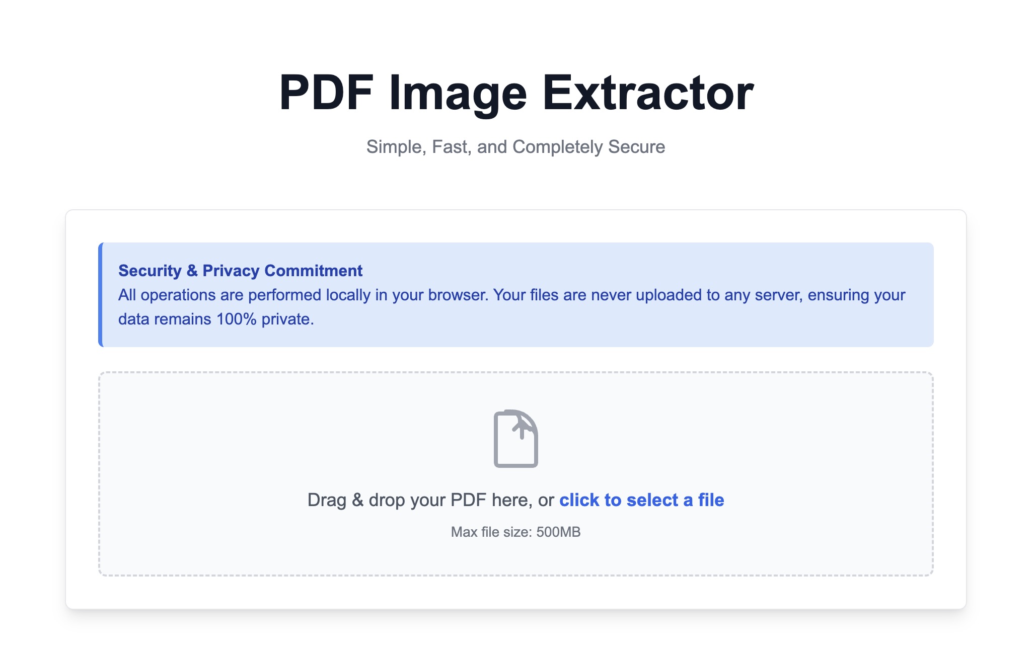 Select PDF for Extract Image
