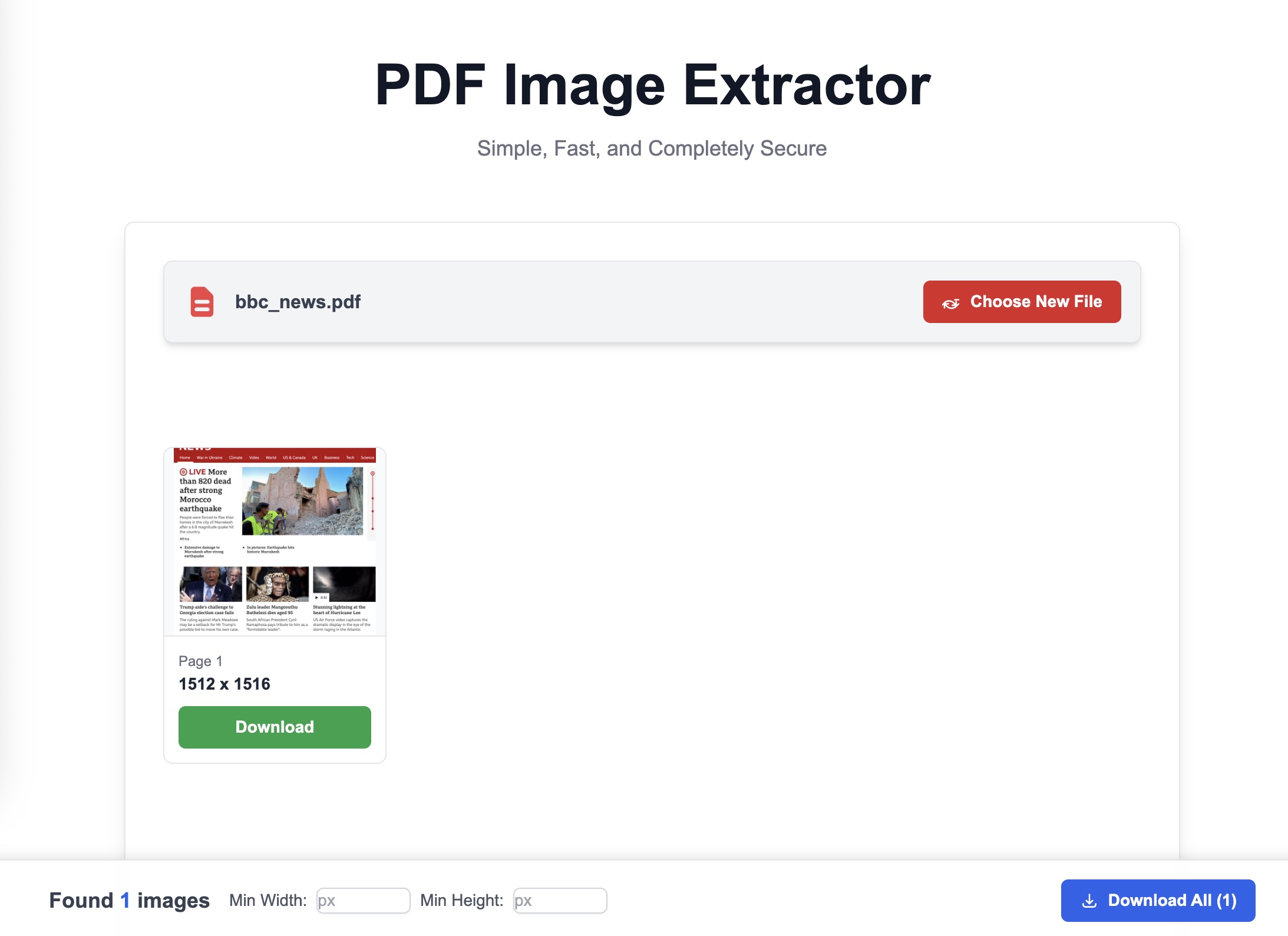 Extract Image From PDF Result